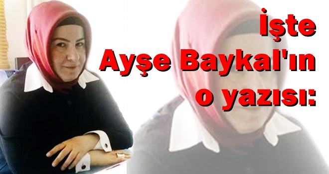 Ayşe Baykal : Şansal’ın konuşması onu vatan haini yaparmı ?