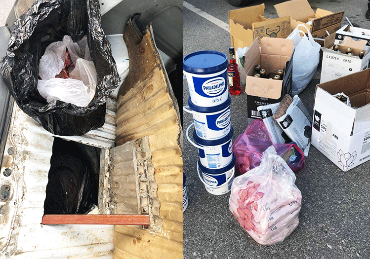 Metehan Sınır Kapısında kaçak sığır eti ve çeşitli yemek malzemesi bulundu