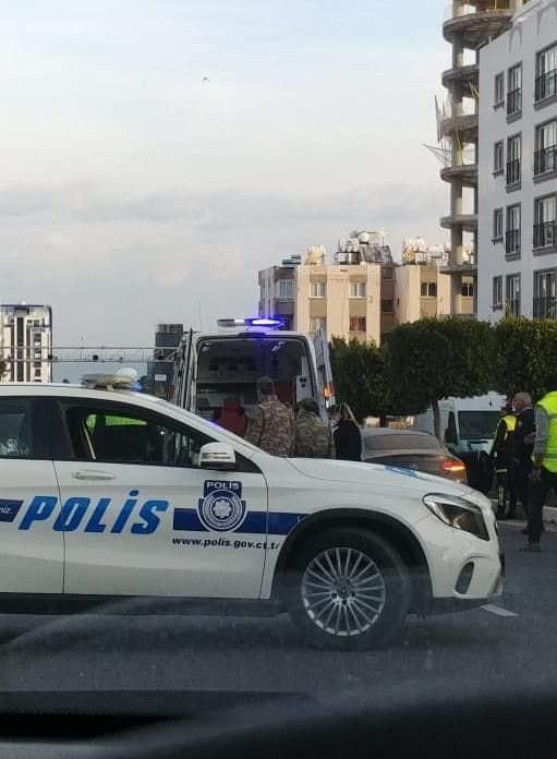 Girnede Trafik Kazası Yaya Şengül Tuğ Yaralandı