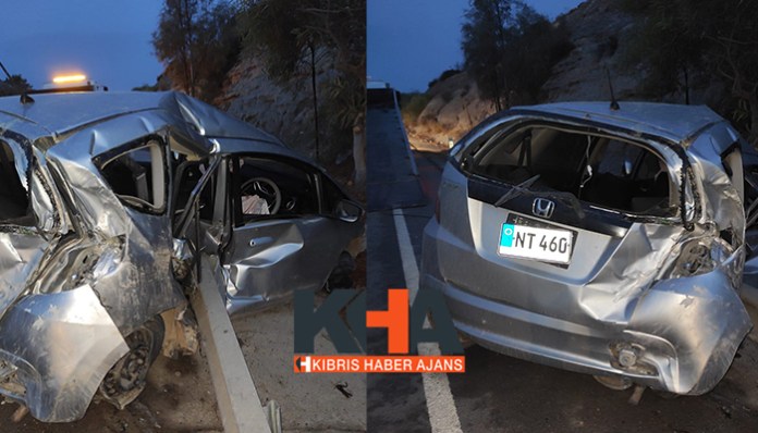 Girne-Tatlısu yolunda trafik kazası..1’i ağır 3 genç yaralandı…