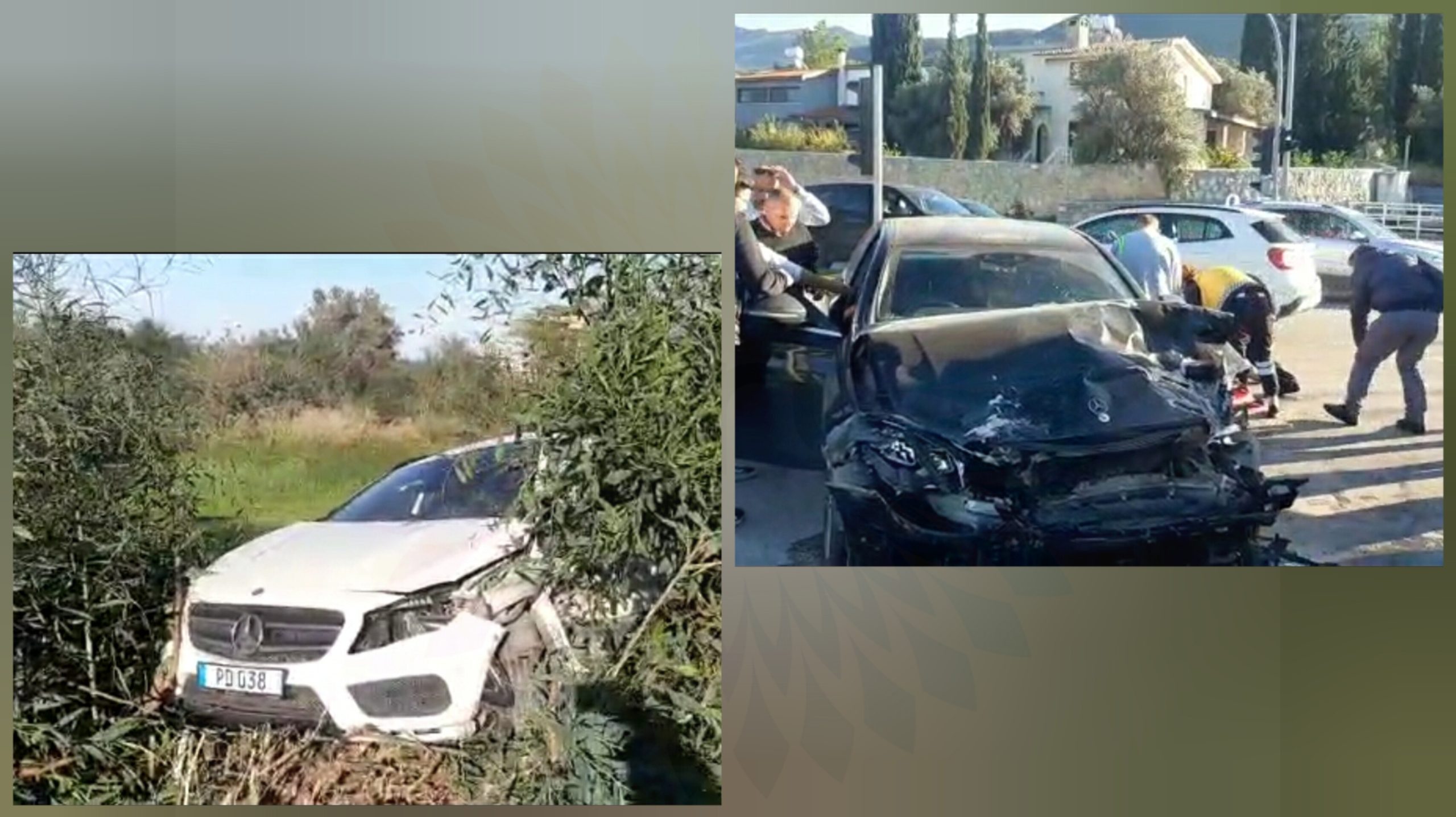 Girne-Alsancak yolunda  korkutan trafik kazası..Yaralılar var!