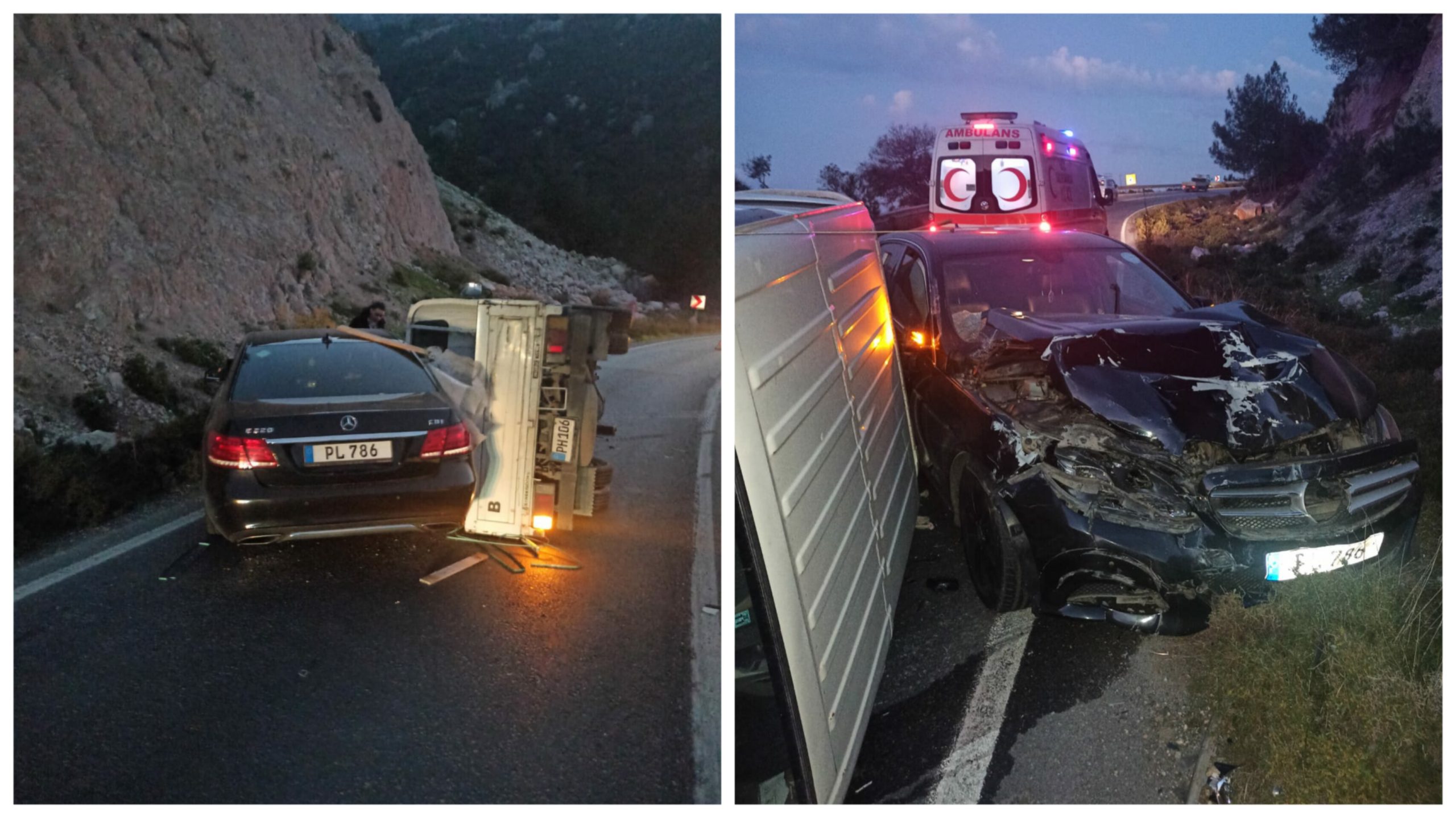 Girne-Değirmenlik ana yolunda kaza;Bir kişi yaralandı