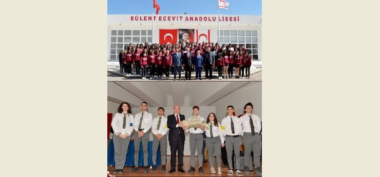 Cumhurbaşkanı Tatar, Bülent Ecevit Anadolu Lisesi ve Lefkoşa Türk Maarif Koleji öğrencileri ile bir araya geldi