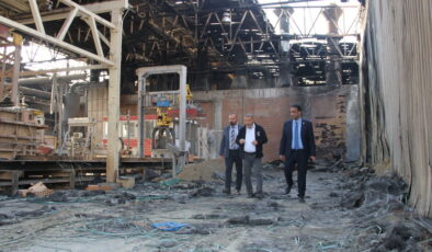 Çalışma ve Sosyal Güvenlik Bakanı Gardiyanoğlu yangın çıkan Gürdağ Tuğla Fabrikası’nı ziyaret etti