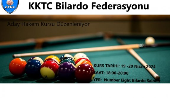 Bilardo Federasyonu, Aday Hakem Kursu düzenliyor