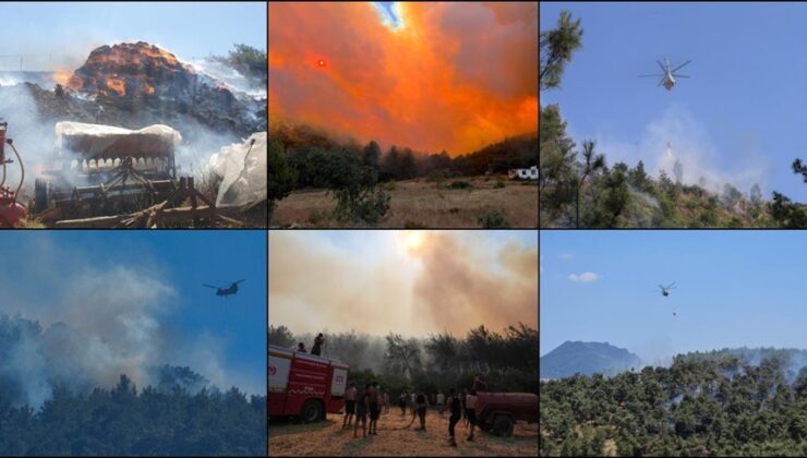 Türkiye’de çeşitli bölgelerde çıkan orman yangınlarına müdahaleler sürüyor